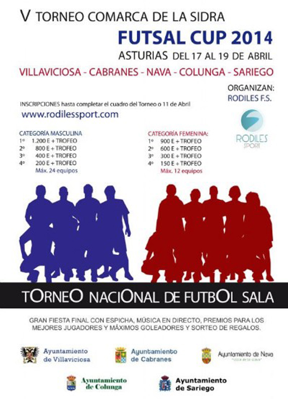 Cartel Torneo Comarca de la Sidra Futsal Cup 2014