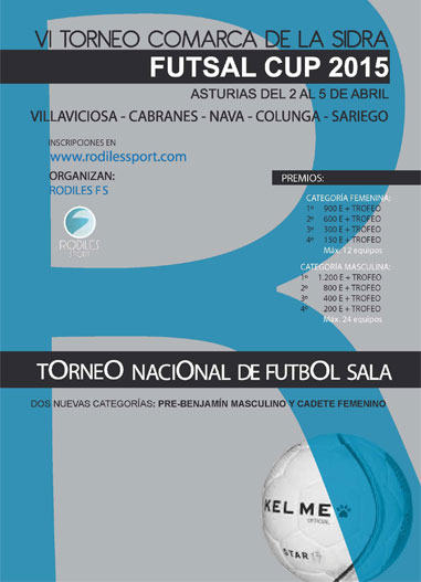 Cartel Torneo Comarca de la Sidra Futsal Cup 2014